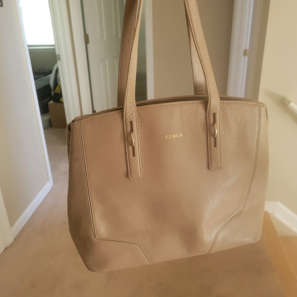 Furla Taupe Leather Tote Bag - Picture 13 of 13